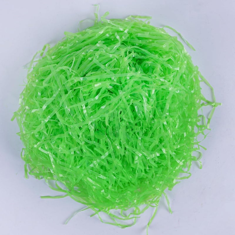 Kiddokids 16 oz Green Easter Basket Grass – Plastic Fake Grass Shred Raffia for Egg Stuffer, Party Supplies & Gift Wrapping Decor - Image 2
